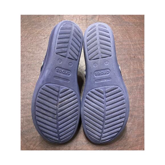 Crocs Women’s Capri Navy Blue Wedge Flip Flop Sandals Size 8 Vacay Resort Beach - Picture 8 of 8